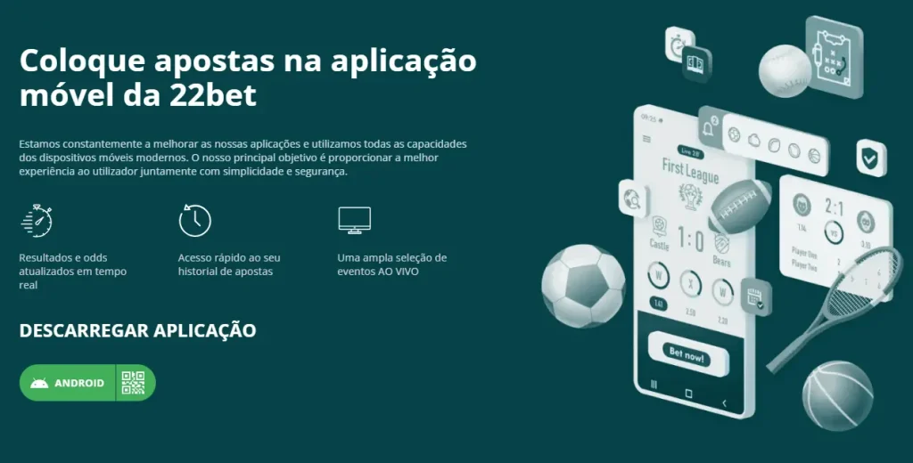 22Bet App e APK para Mobile